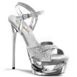 Silver 16,5 cm Pleaser ECLIPSE-619G Platform Stiletto High Heels