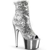 Silver 18 cm ADORE-1008SQ womens sequins ankle boots