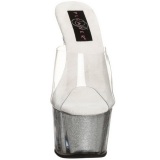 Silver 18 cm ADORE-701G Glitter Platform High Mules