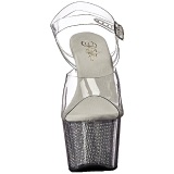 Silver 18 cm ADORE-708SRS High Heeled Sandal Rhinestone Platform