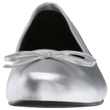 Silver Leatherette ANNA-01 big size ballerinas shoes