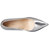 Silver Matte 10 cm CLASSIQUE-20 pointed toe stiletto pumps