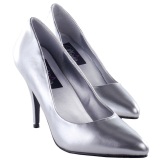 Silver Matte 10 cm VANITY-420 pointed toe pumps high heels