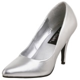 Silver Matte 10 cm VANITY-420 pointed toe pumps high heels