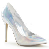 Silver Matte 13 cm AMUSE-20 pointed toe stiletto pumps