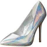 Silver Matte 13 cm AMUSE-20 pointed toe stiletto pumps