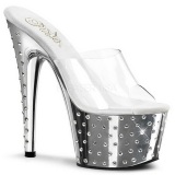 Silver Rhinestone Platform 18 cm STARDUST-701 Women Mules Shoes