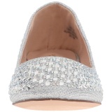 Silver TREAT-06 rhinestone flat ballerinas womens shoes