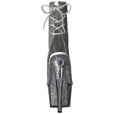 Silver glitter 18 cm ADORE-1018G womens platform soled ankle boots