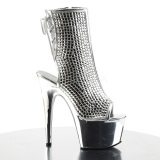 Silver rhinestones 18 cm ADORE-1018DCS platform womens ankle boots