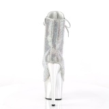 Silver rhinestones 18 cm ADORE-1020CHRS-2 pleaser high heels ankle boots