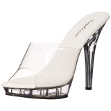 Transparent 13 cm Fabulicious LIP-101 Mules High Heels Platform