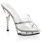 Transparent 13 cm Fabulicious LIP-101R Platform High Heel Mules