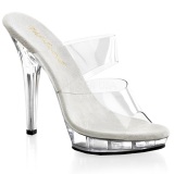 Transparent 13 cm Fabulicious LIP-102 Platform High Heel Mules