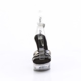 Transparent 13 cm MARTINI-505 Black platform sandals heels shoes