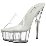 Transparent 15,5 cm Pleaser DELIGHT-601 Platform Mules Shoes