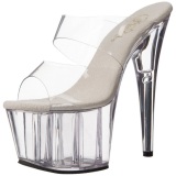 Transparent 18 cm ADORE-702 Platform Mules Shoes