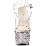 Transparent 18 cm STARDANCE-708 Rhinestone Platform High Heels