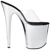 Transparent 20 cm FLAMINGO-801 Chrome Platform High Heel Mules