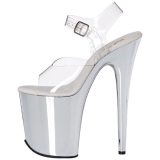 Transparent 20 cm FLAMINGO-808 High Heels Chrome Platform