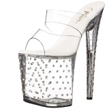 Transparent 20 cm Pleaser STARDUST-802 Strass Platform High Mules