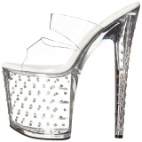 Transparent 20 cm Pleaser STARDUST-802 Strass Platform High Mules