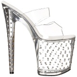 Transparent 20 cm Pleaser STARDUST-802 Strass Platform High Mules