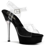 Transparent Black 14 cm ALLURE-608 Platform High Heels Shoes