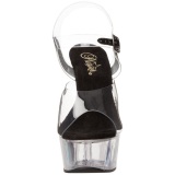 Transparent Black 15 cm Pleaser DELIGHT-608 High Heels Platform