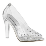 Transparent Crystal 10,5 cm CLEARLY-420 High Heeled Evening Pumps Shoes