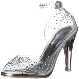 Transparent Crystal 11,5 cm CLEARLY-430RS High Heeled Evening Sandals