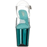 Turquoise 20 cm FLAMINGO-808 Chrome Platform High Heels