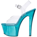 Turquoise Transparent 18 cm SKY-308 High Heels Platform