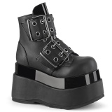 Vegan 11,5 cm BEAR-104 emo platform wedge boots with buckles