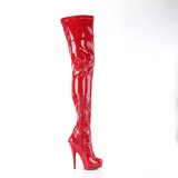 Vegan 15 cm SULTRY-4000 Red overknee high heel boots