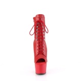 Vegan 18 cm ADORE-1021 Exotic platform peep toe ankle boots red