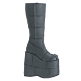 Vegan 18 cm mens knee boots cyberpunk boots excessive platform black