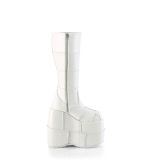 Vegan 18 cm mens knee boots cyberpunk boots excessive platform white