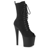 Vegan 19 cm ENCHANT-1041FS open toe ankle boots black