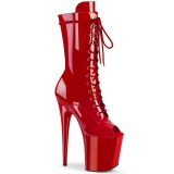 Vegan 20 cm FLAMINGO-1051 Exotic platform peep toe boots red