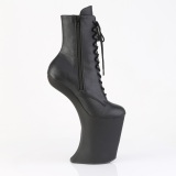 Vegan 23 cm BEWITCHED Heelless platform pony ankle boots black