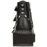 Vegan 5 cm DemoniaCult EMILY-315-1 goth ankle boots with buckles