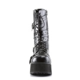 Vegan 8,5 cm TRASH205 mens boots platform with buckles black