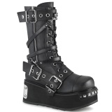 Vegan 8,5 cm TRASH250 mens boots platform with buckles black