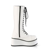 Vegan 8,5 cm TRASH502 cyberpunk knee high mens boots platform white