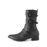 Vegan WARLOCK-110-C demoniacult pointed boots - mens winklepicker boots 4 buckles