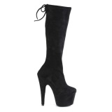 Vegan suede 18 cm ADORE-2008 Exotic pole dance boots in black