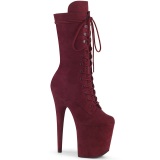 Vegan suede 20 cm FLAMINGO-1050FS Exotic pole dance boots in bordo