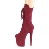 Vegan suede 20 cm FLAMINGO-1050FS Exotic pole dance boots in bordo