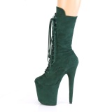 Vegan suede 20 cm FLAMINGO-1050FS Exotic pole dance boots in green